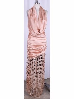 Satin & Sequins Crochet Maxi Skirt Set